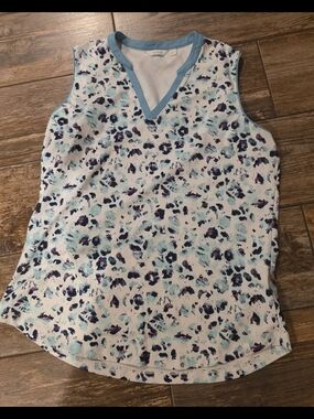 Lady Hagen White Golf Polo with Sky Blue Trim